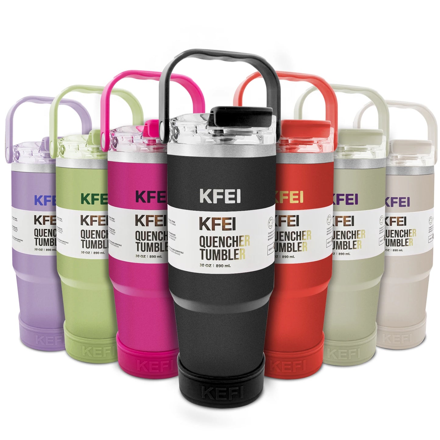 NONEDrinkware Double Wall Stainless Insulated Tumbler With Lid Straw