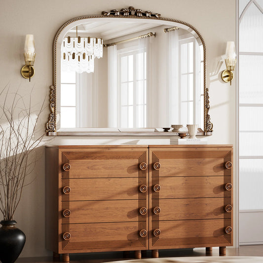 BEAUTYPEAK Arched Vanity Mirror Vintage Wall Mount Decorative Accentuation Interiors