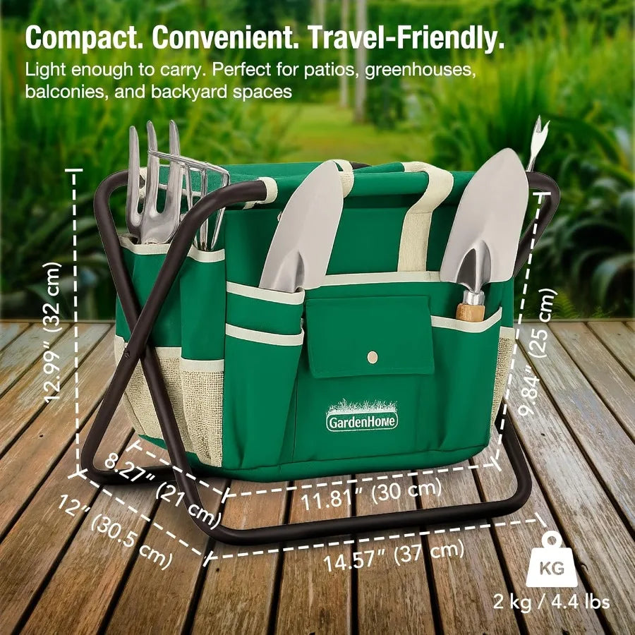 Gardening Tools Sets Stainless Steel Featuring Ergonomic Wooden Handles Included
