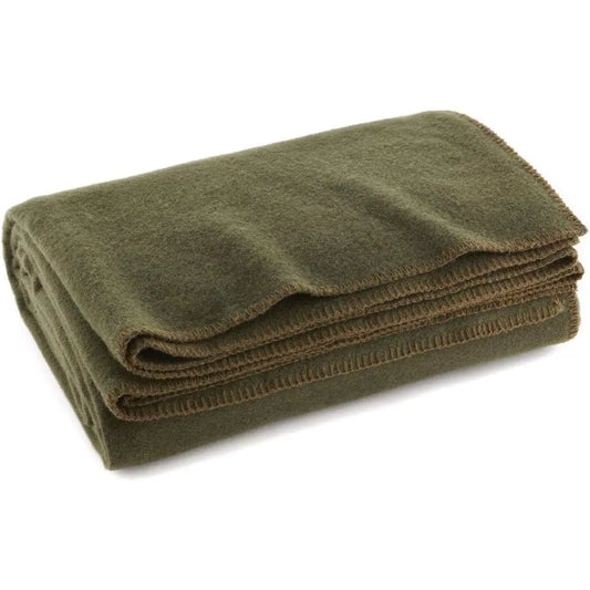 Military Style Acrylic Fire Retardant Durable Warm Blanket Olive Green
