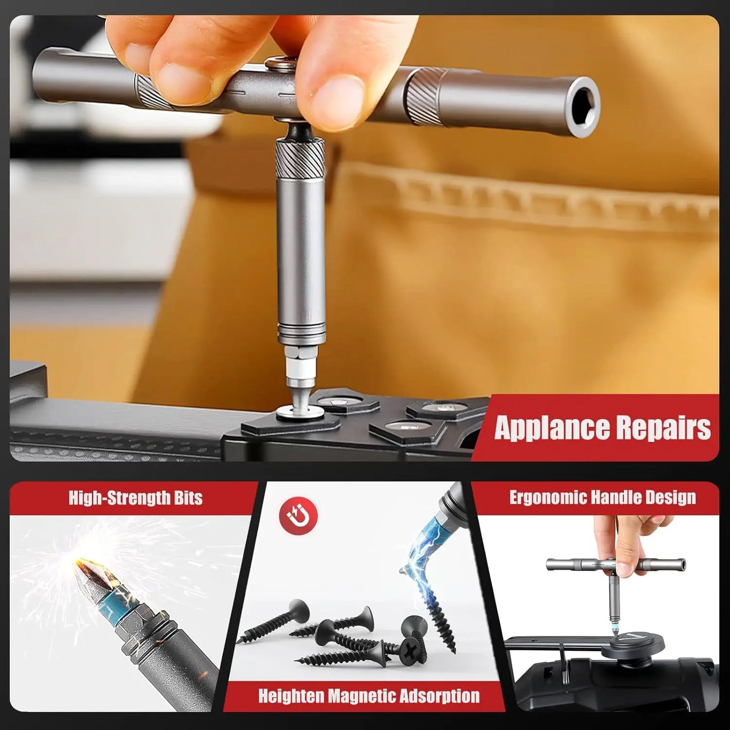 Vman 24-in-1 Multifunction Ratchet Screwdriver Set With Magnetic Bits Tool Kit For PCs