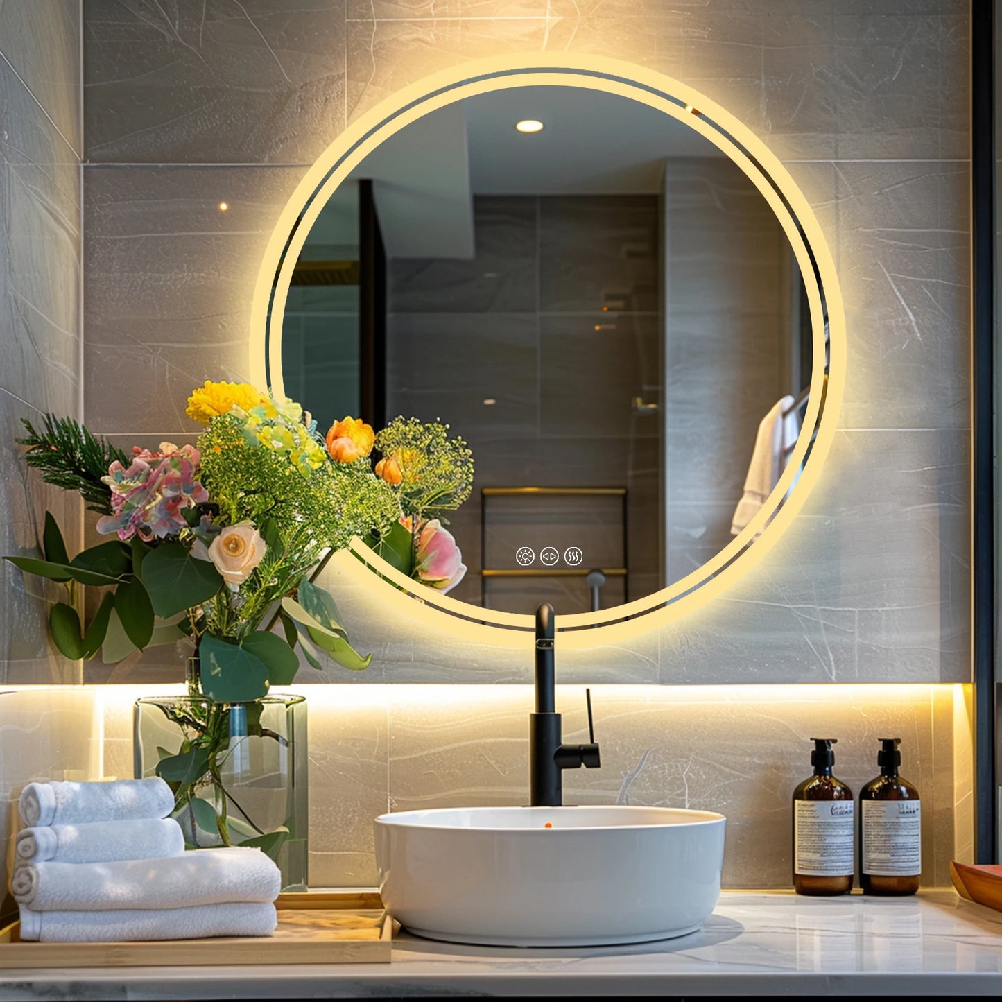Wisfor Bathroom Mirror With LED Backlit Anti Fog Dimmable