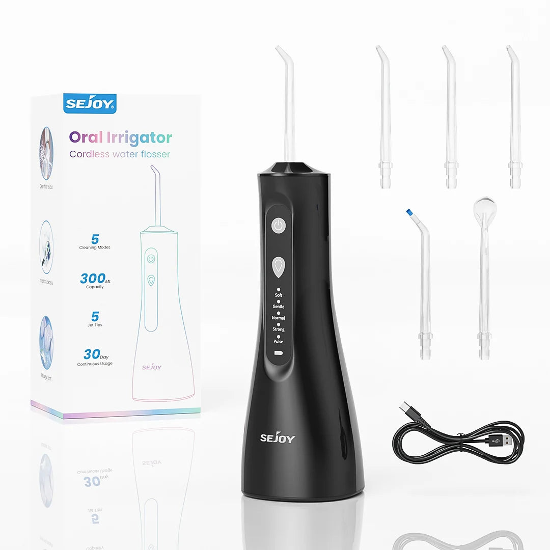 Sejoy Electric Water Flosser Oral Irrigator Rechargeable 5 Modes