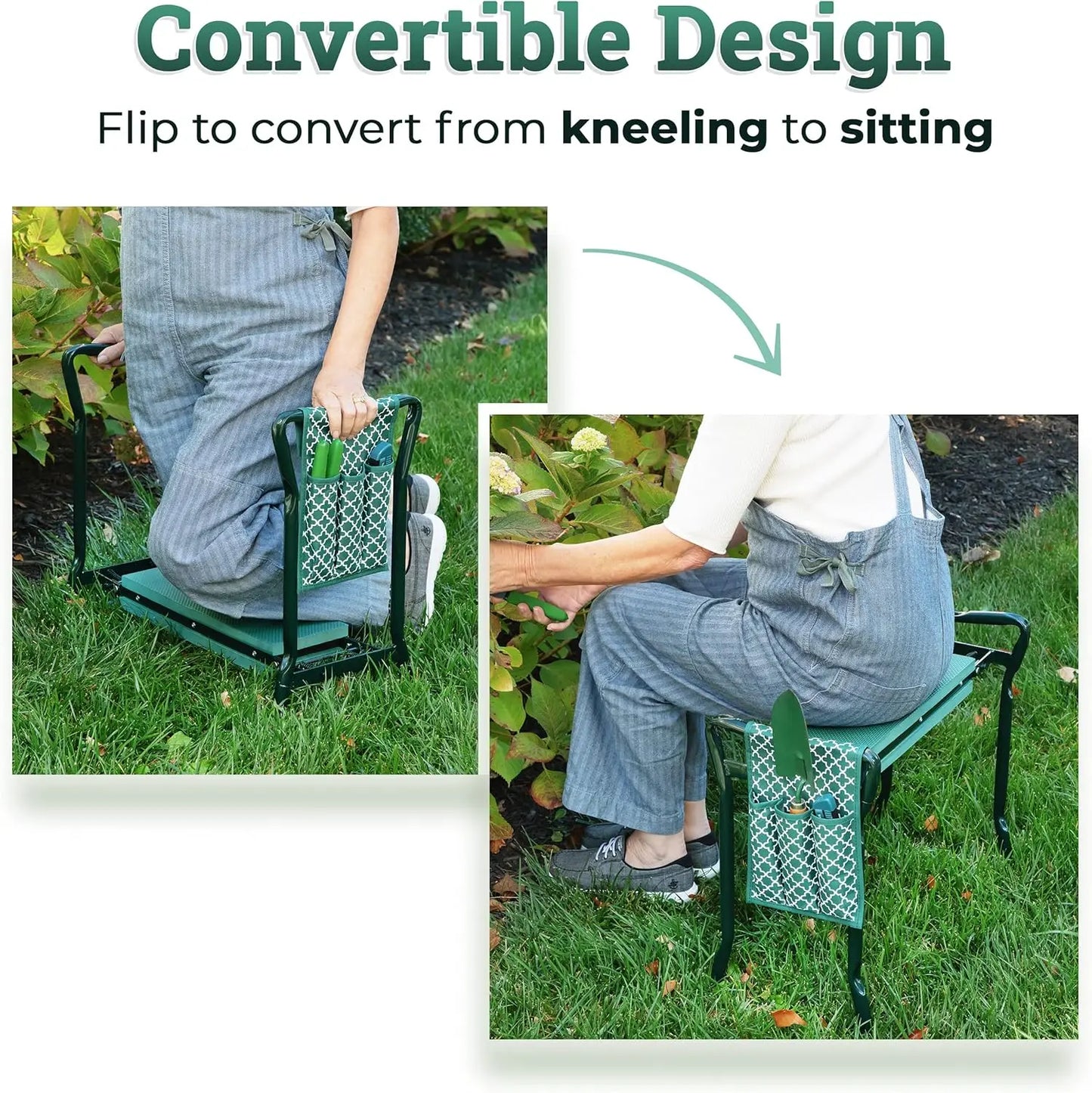 Foldable Garden Kneeler Seat With EVA Foam Pad For Comfort And Knee Protection While Gardening