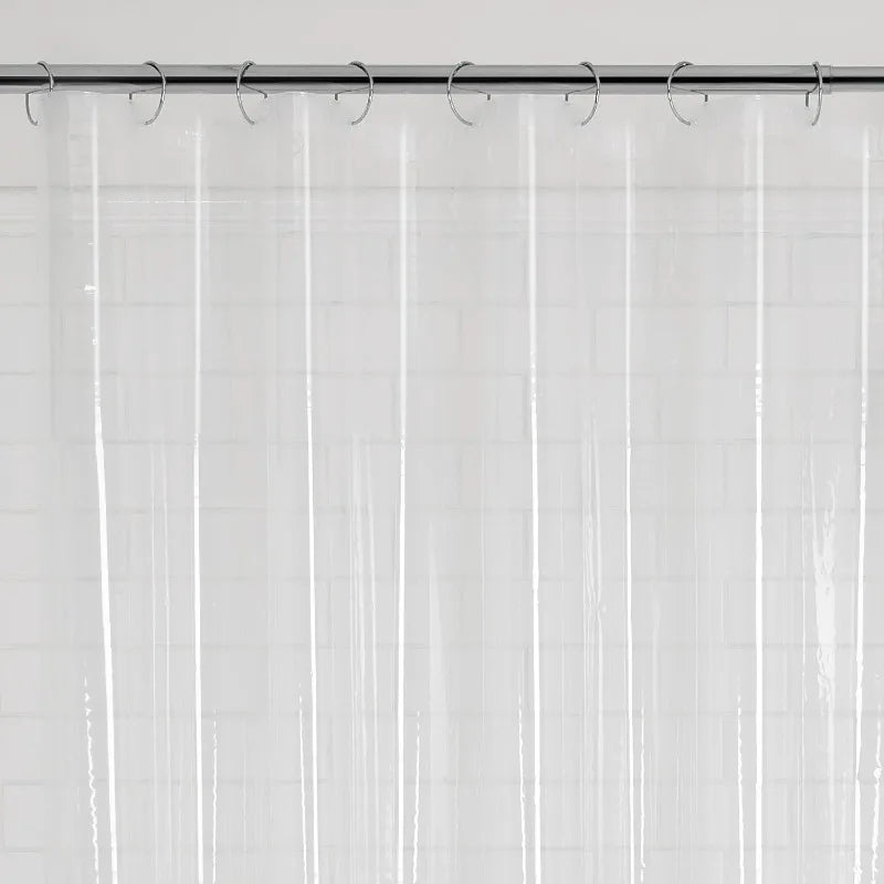 Lightweight PEVA Shower Curtain Liner 2 Pack Clear Magnetic Bottom Reinforced Buttonhole Top