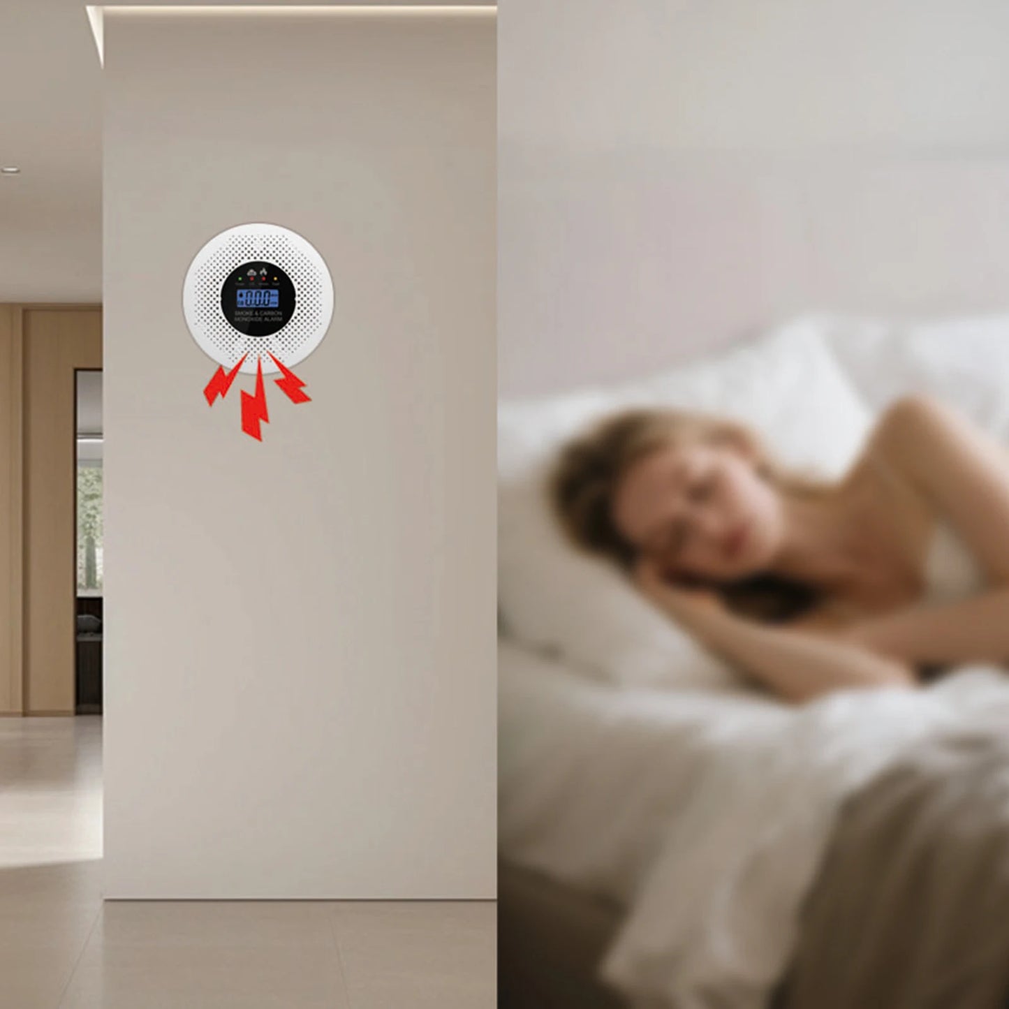 APWIKOGER 2 In 1 Smoke And Carbon Monoxide Detector With LCD Display And Fast Response Sensors