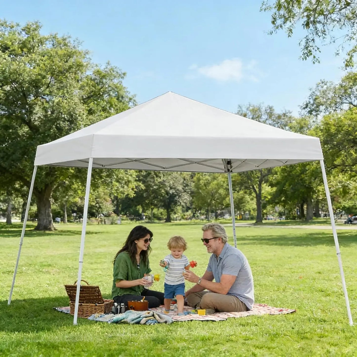 HiMISS HeavyDuty PopUp Canopy Tent Outdoor Shelter OnePushCenterLock DurableFrame