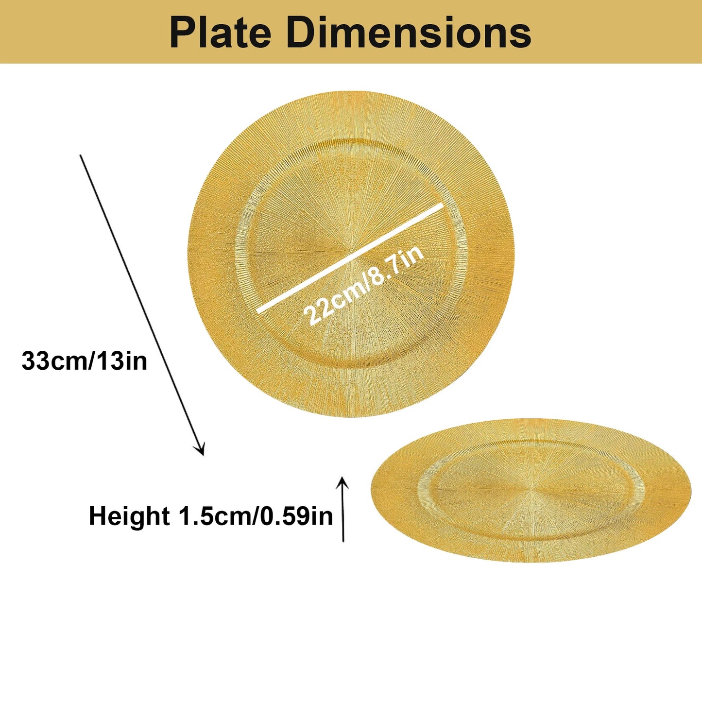 Gold Charger Plates Set Bulk 100 Pack For Weddings And Events Durable PP Plastic Quality