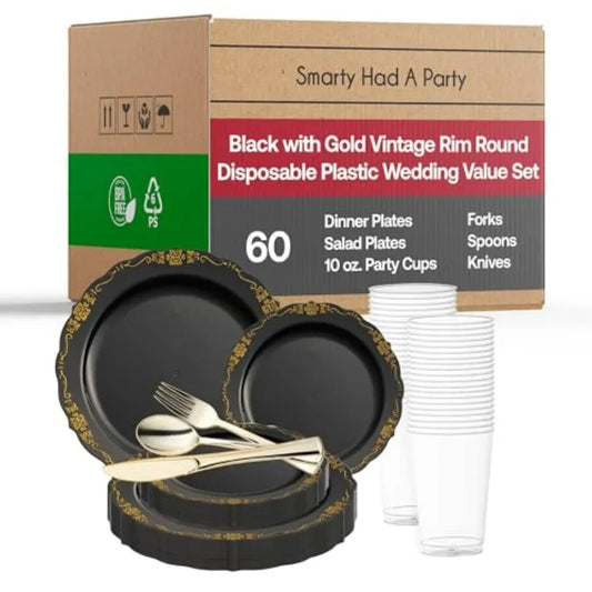 Elegant Plastic Plates Disposable Dinnerware Sets Plastic Dinner Plates Disposable Plates for Party Disposable Plastic Plates P