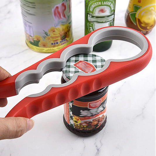 Multi Function 4 In 1 Can Opener And Bottle Opener Cap Twister For Easy Jar And Bottle Opening