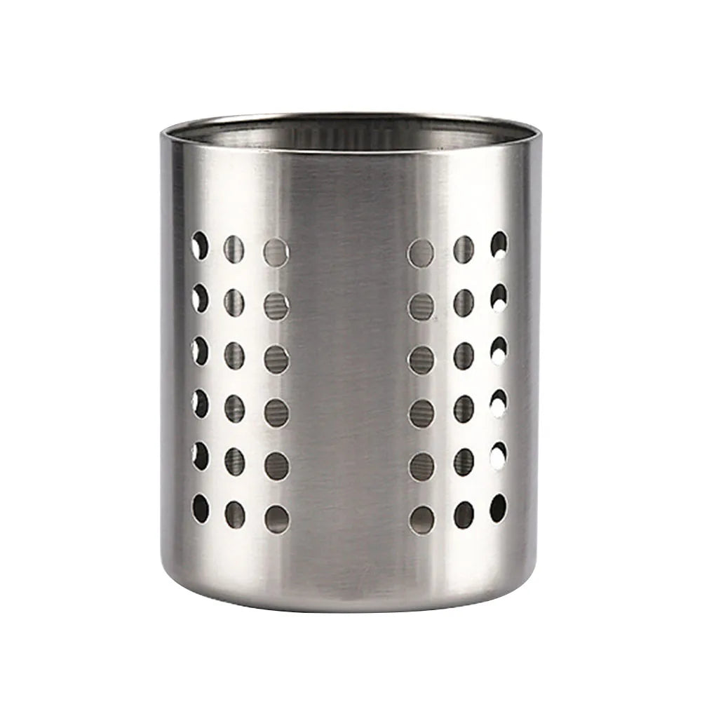 Stainless Steel Countertop Utensil Organizer Cutlery Holder With Drain Holes