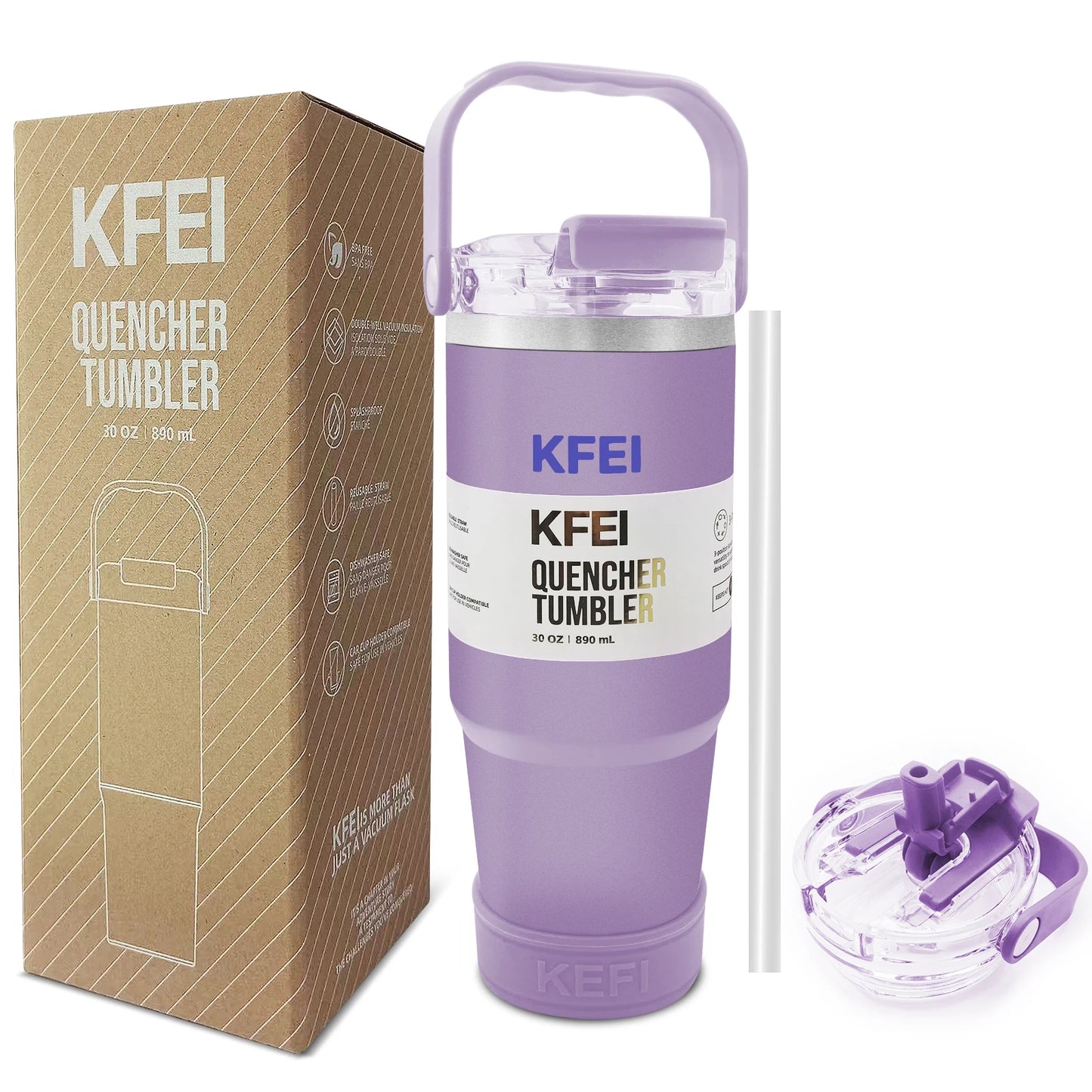 NONEDrinkware Double Wall Stainless Insulated Tumbler With Lid Straw