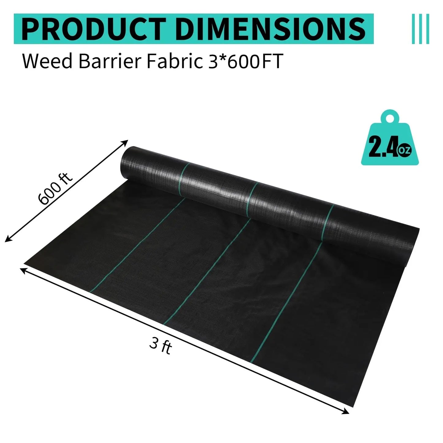 HiMISS Heavy Duty Woven Weed Barrier Landscape Fabric For Effective Weed Control And Soil Aeration