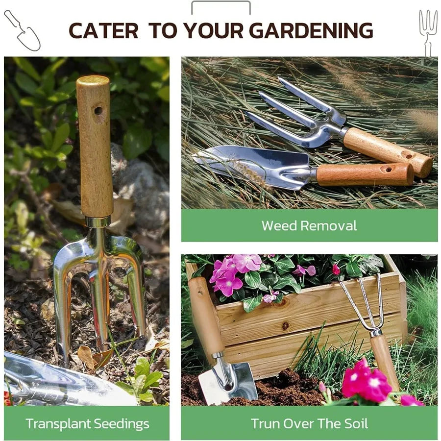 Heavy Duty Garden Tools Set In Organizer Bag SK5 Rustproof Pruning Digging Weeding Kit