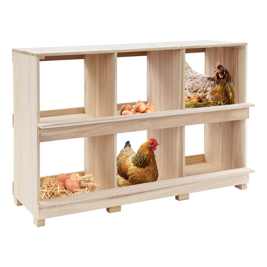 Six Wooden Chicken Nesting Boxes For Backyard Poultry Hens