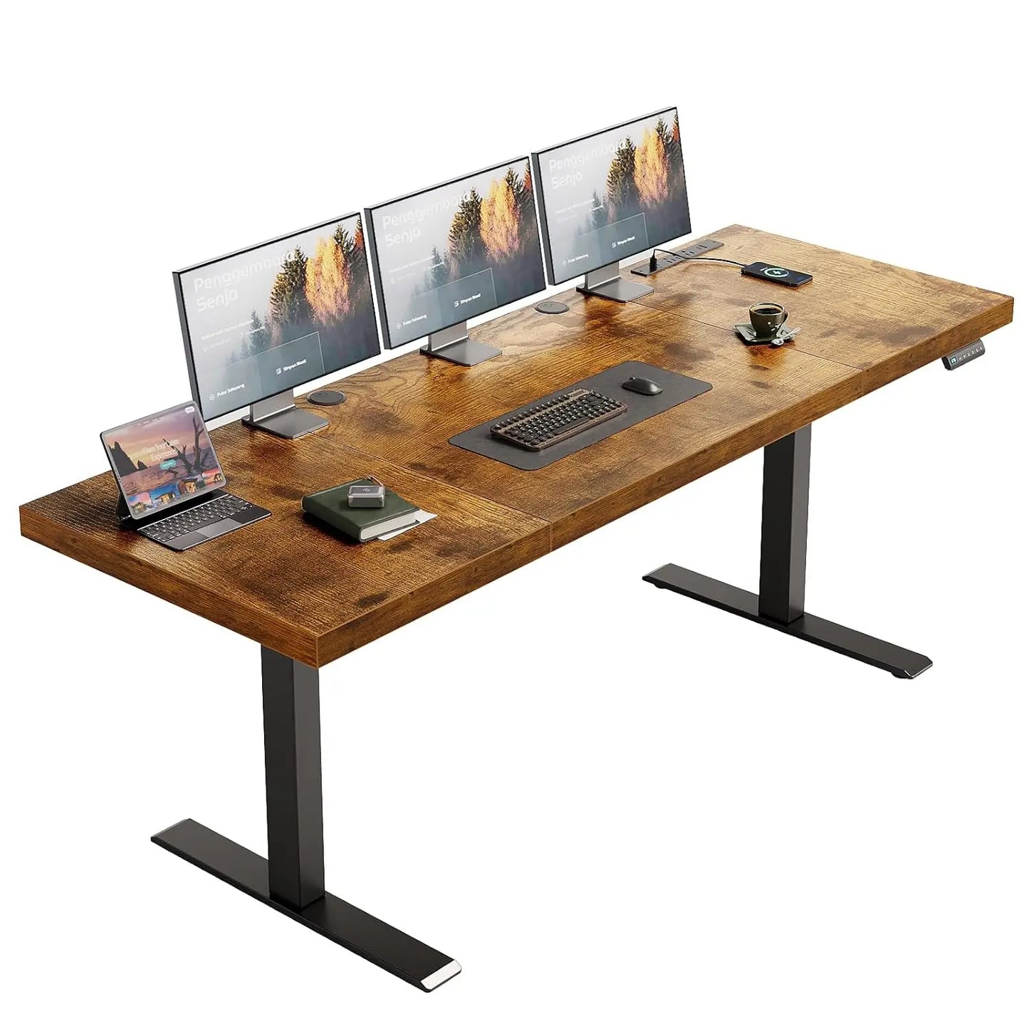 Executive Electric Standing Desk With Height Adjustment And Built In Power Outlet Sit Stand Desk From 29.1 To 48 Inches