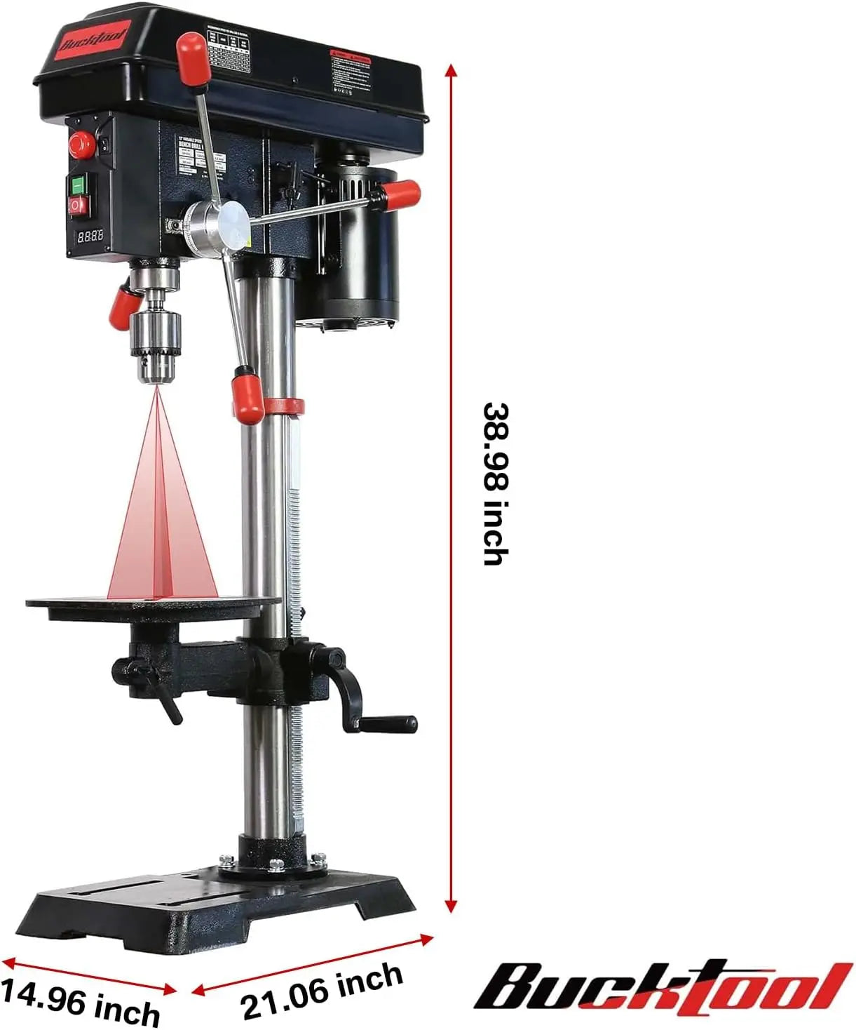 12 INCH 6.2A Professional Bench Drill Press, 3/4HP Powerful Benchtop Drill Press, Variable Speed Drill Press with IIIA Laser