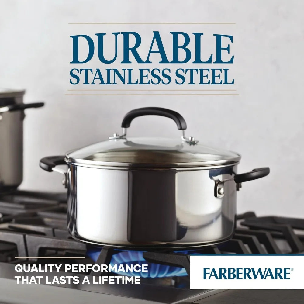 Premium Stainless Steel ProfessionalGrade Dutch CookingOven With Glass Lid InductionCompatible