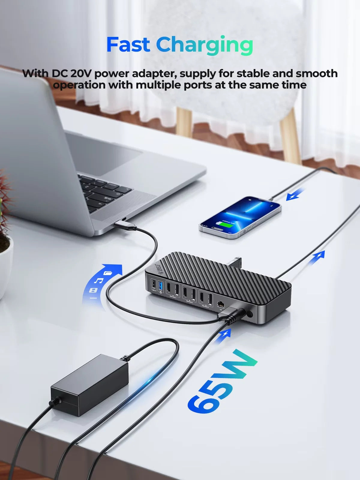 Orico 19 In 1 USB C Docking Station With 4K HDMI VGA Audio RJ45 PD Power Adapter