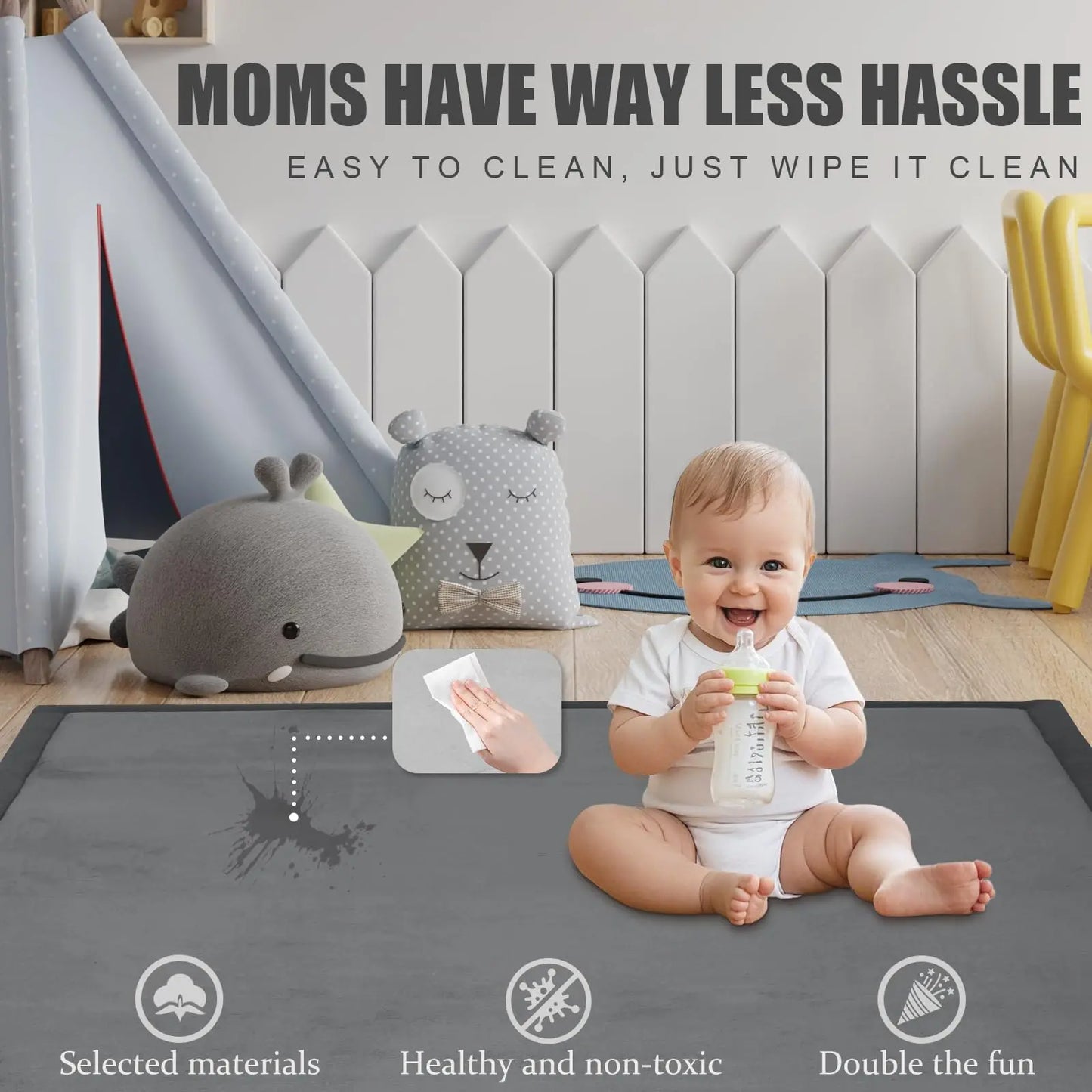 PapaMama Baby Play Mat Tatami Style Non Slip Carpet