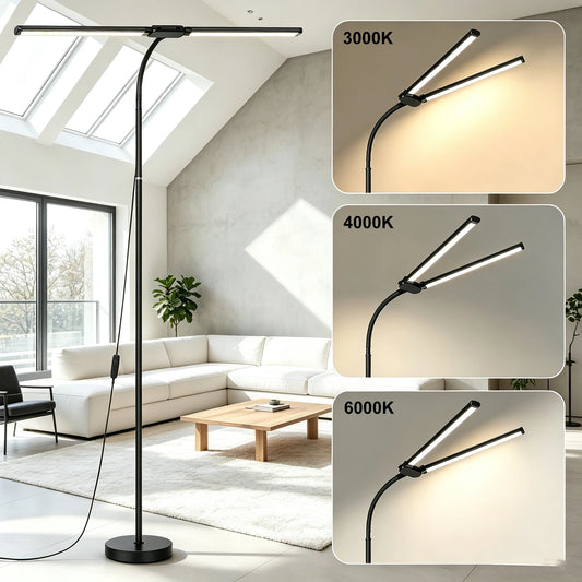 Dumiloo Adjustable LED Floor Lamp Gooseneck Dimmable 3 Color Temperatures