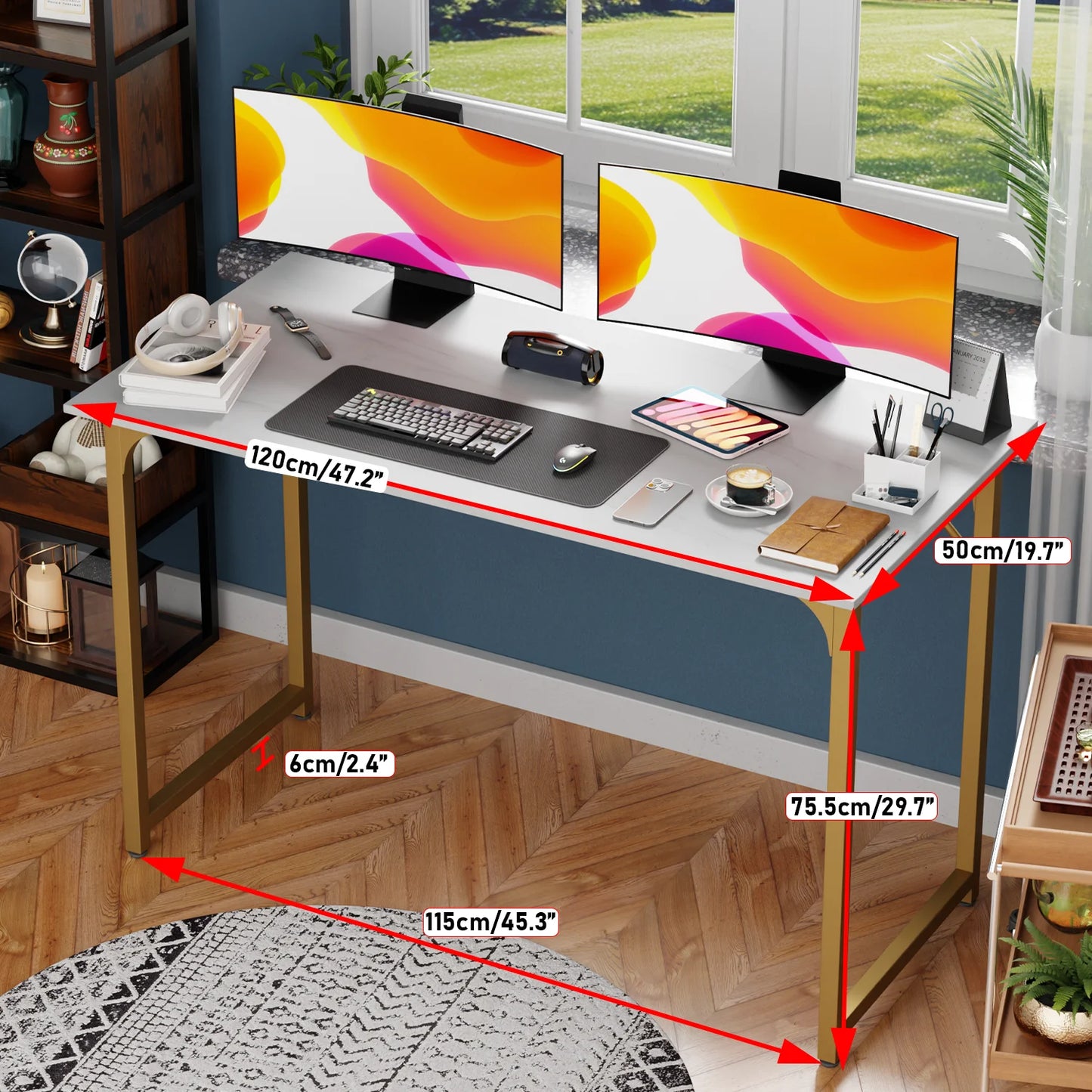 DOPINMING Ultramodern Computer Desk HomeOffice Study And Gaming System Workspace