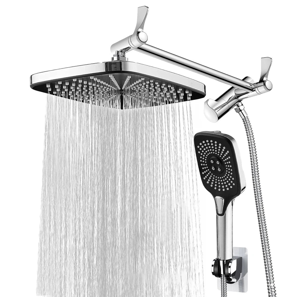 APWIKOGER Shower Faucet Set With Rain Shower Heads Handheld Top Spray 3 In 1 Adjustable Height Angle