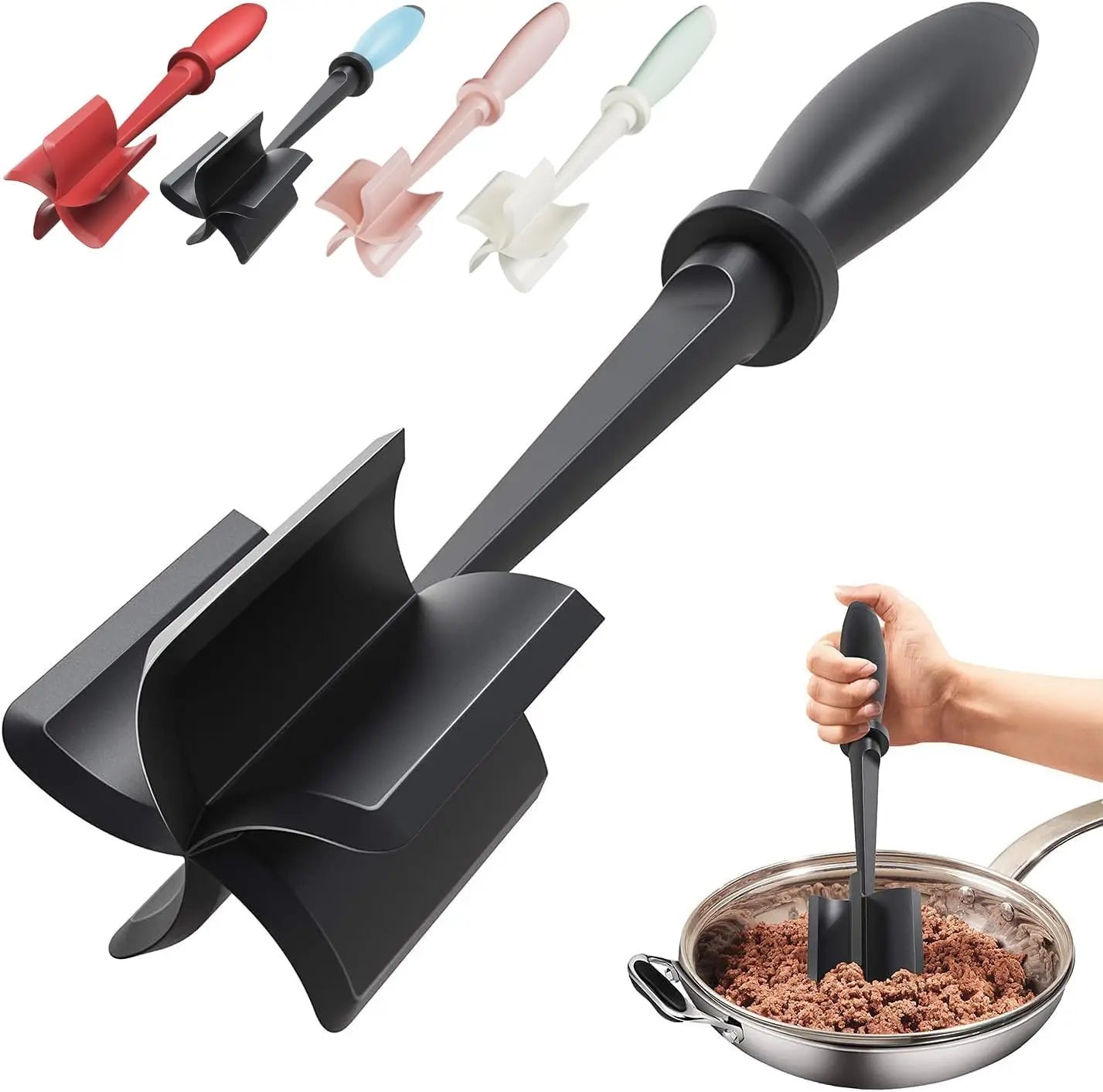 Upgrade Meat Chopper With Heat Resistant Nylon Blades Hamburger Smasher