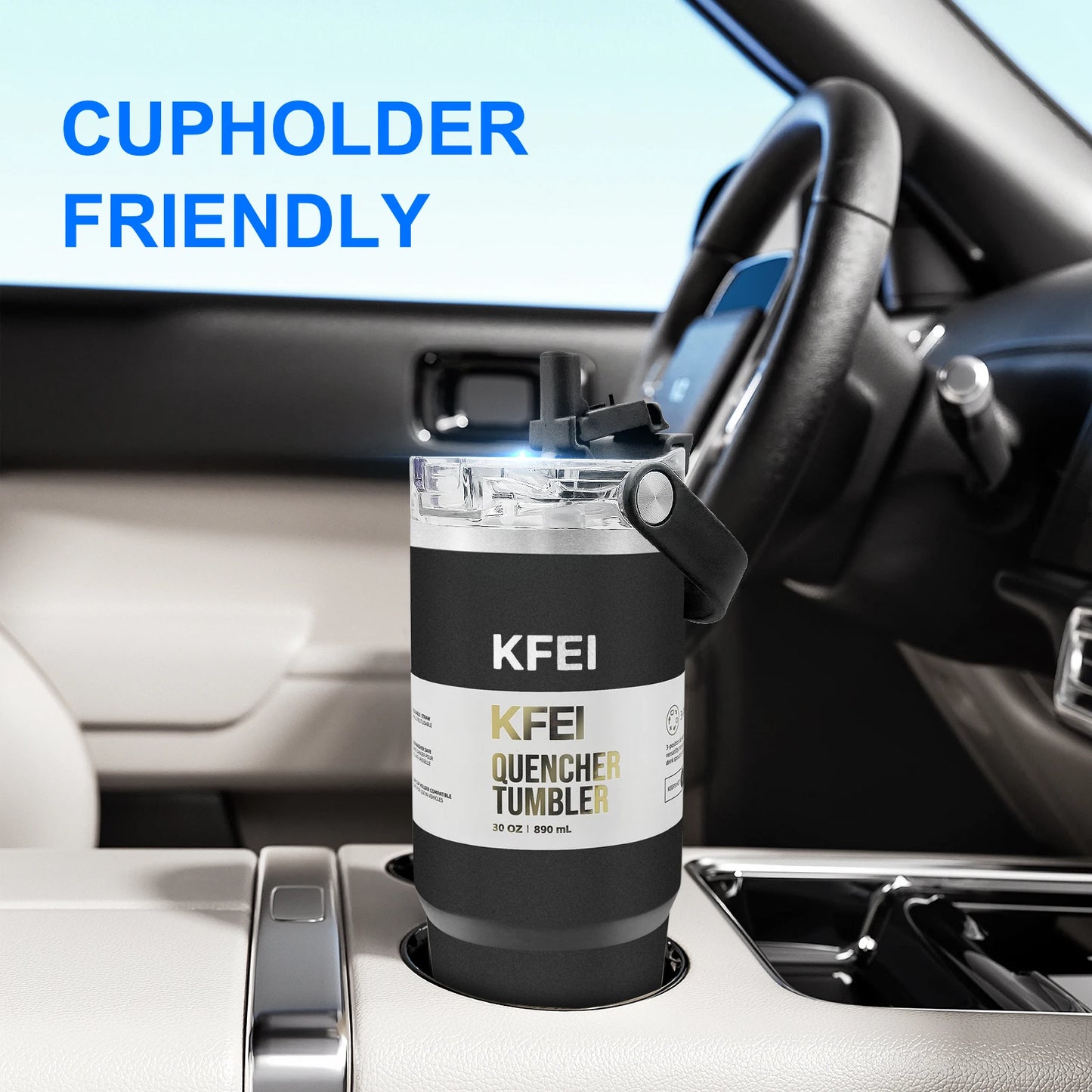 NONEDrinkware Double Wall Stainless Insulated Tumbler With Lid Straw