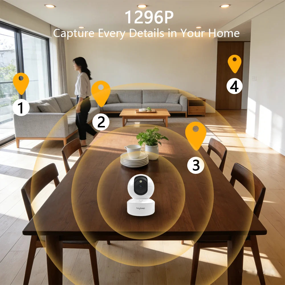 BoyKeep 3MP 5G 2.4GHz WiFi Indoor Security IP Baby Monitor Camera With Auto Tracking
