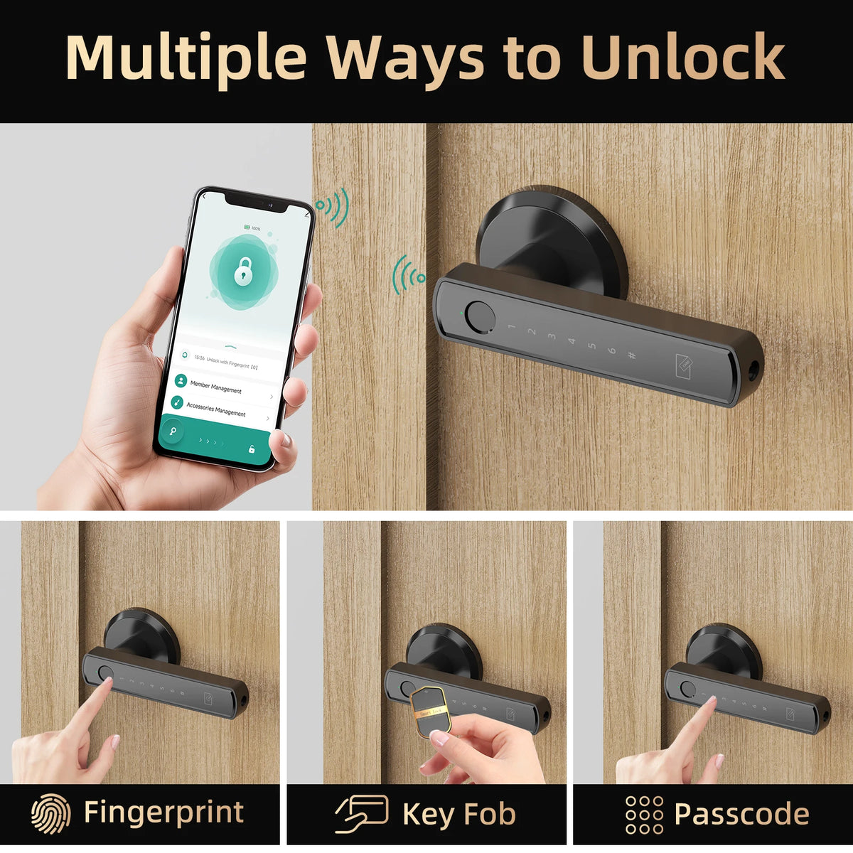 Viladepot Smart Fingerprint Door Lock With App Control Keypad