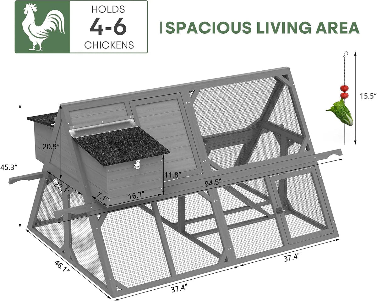 Solid Wood A Frame Chicken Coop For Four To Six Hens Outdoor Hen House
