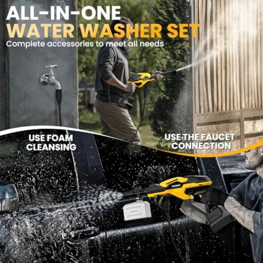 Cordless Portable Washer 20V Battery Not Included 800 PSI Nozzle For Outdoor Cleaning