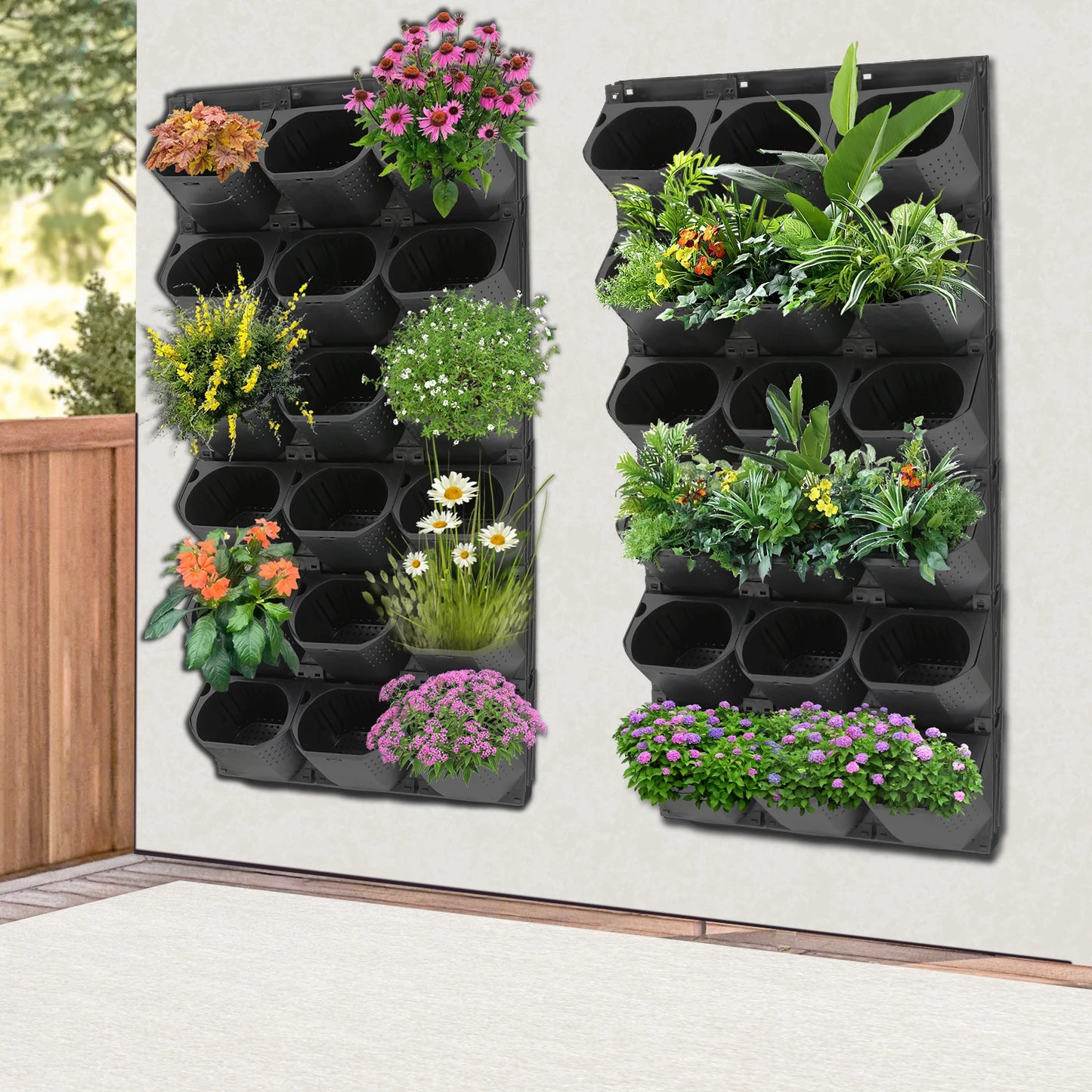 Stackable Self Watering Wall Planter With 36 Pots Indoor Outdoor Vertical Garden