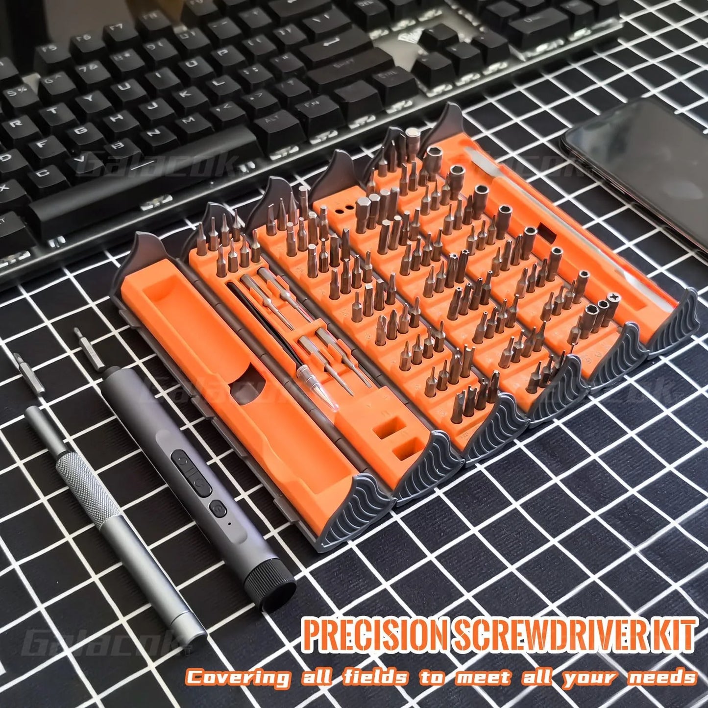 Galacok 138 In 1 Electric Precision Screwdriver Set With 122 Bits For Phones Laptops Drones Glasses And Game Consoles