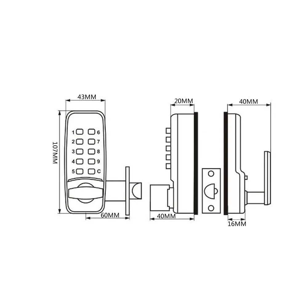 Mechanical Door Lock With Keypad Password Access For Secure Keyless Entry And Access Control