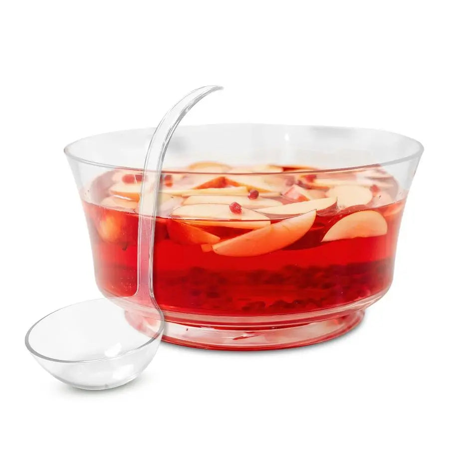 XMSJ Acrylic Punch Bowl With Ladle Glass Like Clarity Shatter Resistant Durable Clear Serving Vessel