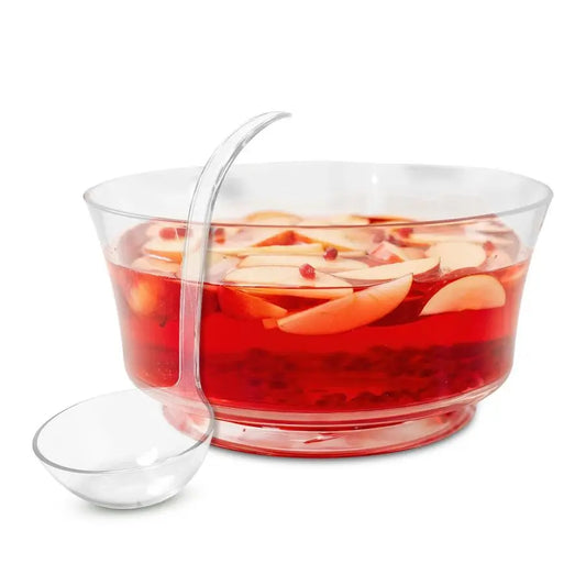 XMSJ Acrylic Punch Bowl With Ladle Glass Like Clarity Shatter Resistant Durable Clear Serving Vessel