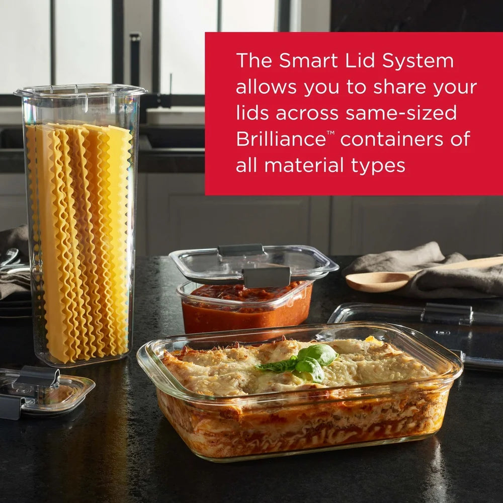 Tempered Glass Food Storage Containers Two Airtight Leakproof Microwave DishwasherSafe
