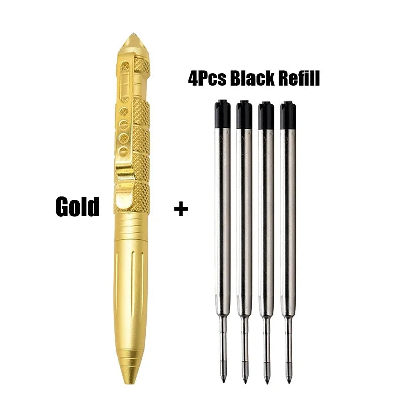 Portable Tactical Pen Self Defense Multitool AviationGrade Aluminum Glass Breaker