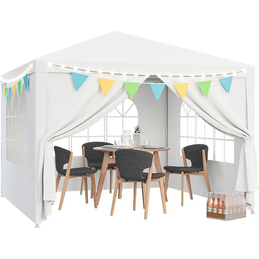 OutdoorWeatherproof Canopy Tent With Removable Sidewalls And Mesh Window Enclosures