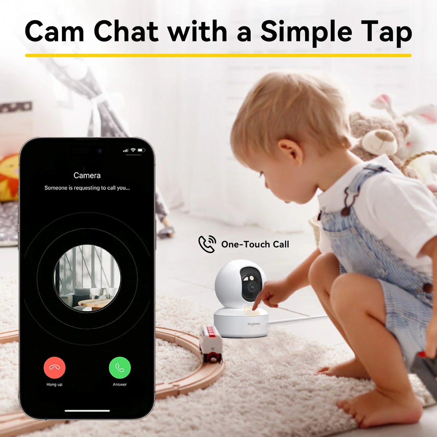 BoyKeep 3MP 5G 2.4GHz WiFi Indoor Security IP Baby Monitor Camera With Auto Tracking