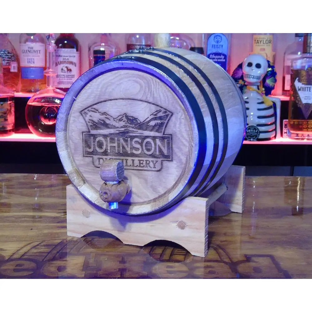 Engraved White American Oak Aging Barrels (20 Liter) - New Wooden Barrels To Age Your Own Whiskey, Bourbon, Wine, Tequila, Rum,