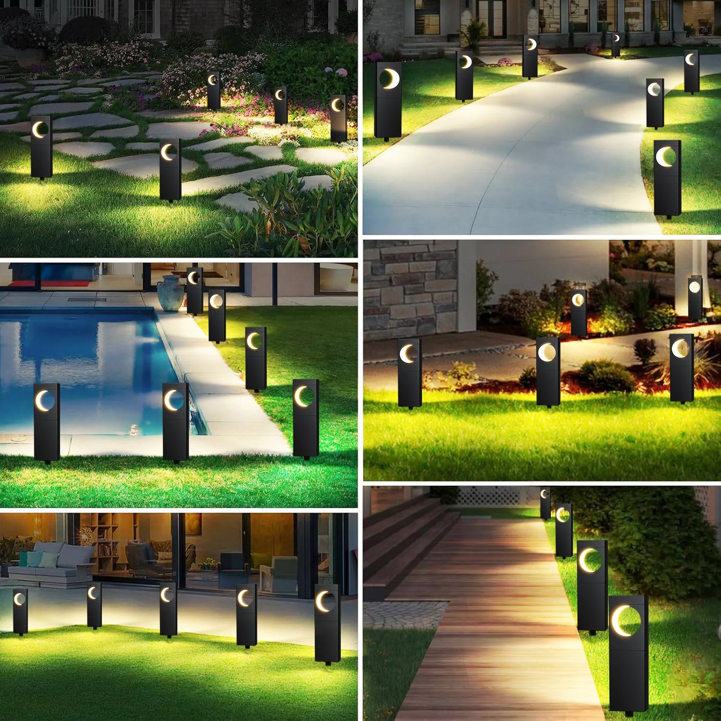 KPSTEK Solar LED Pathway Lights 4 Pack Auto On Off for Dusk to Dawn Outdoor Lighting