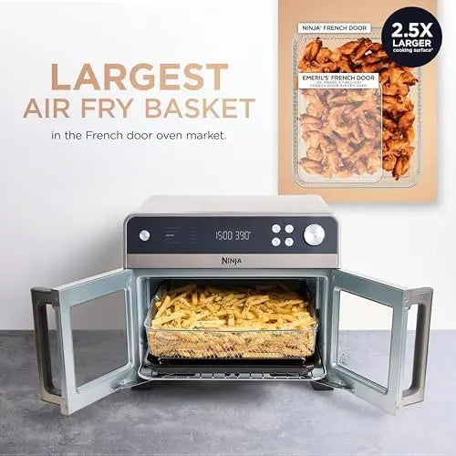 XMSJ Premium Three In One French Door Air Fryer Convection Oven With Large 5Quart Basket And 10 Functions