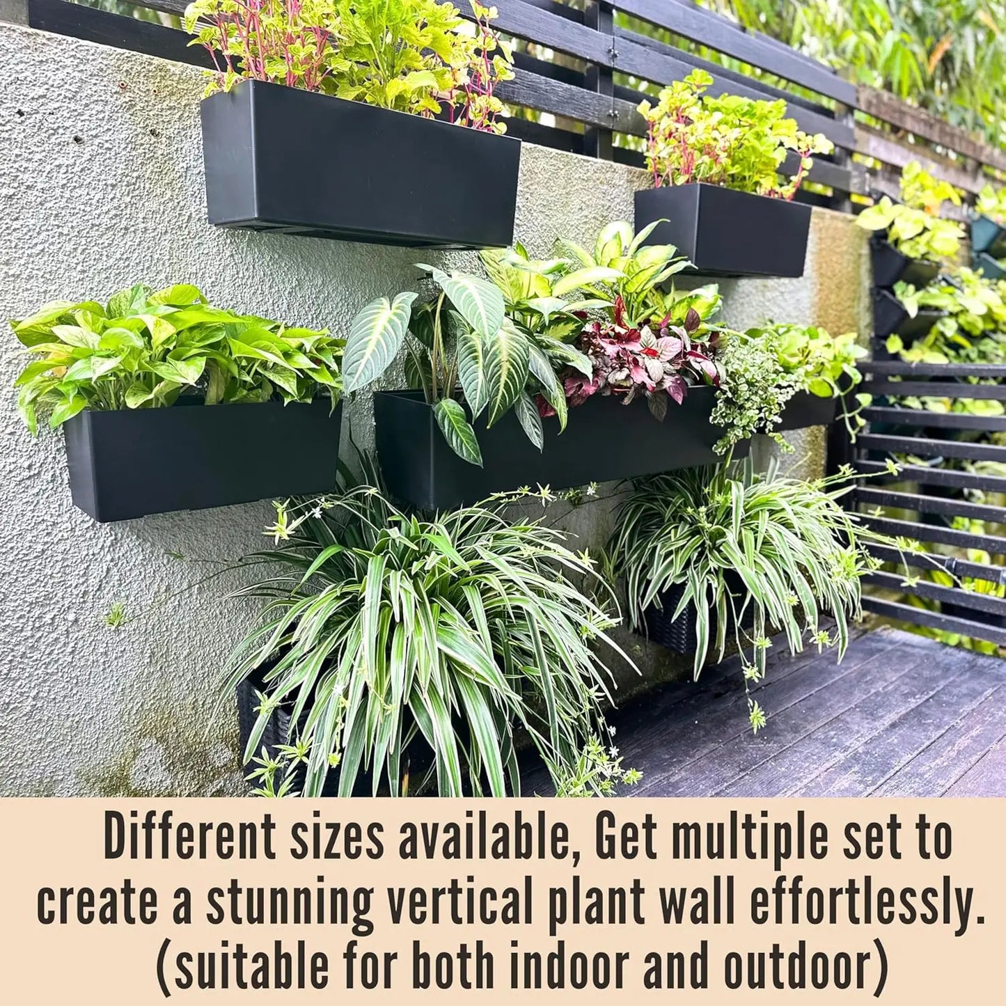 Self Watering Wall Planters For Indoor And Outdoor Vertical Garden Set Of Two With Built In Water Level Indicator