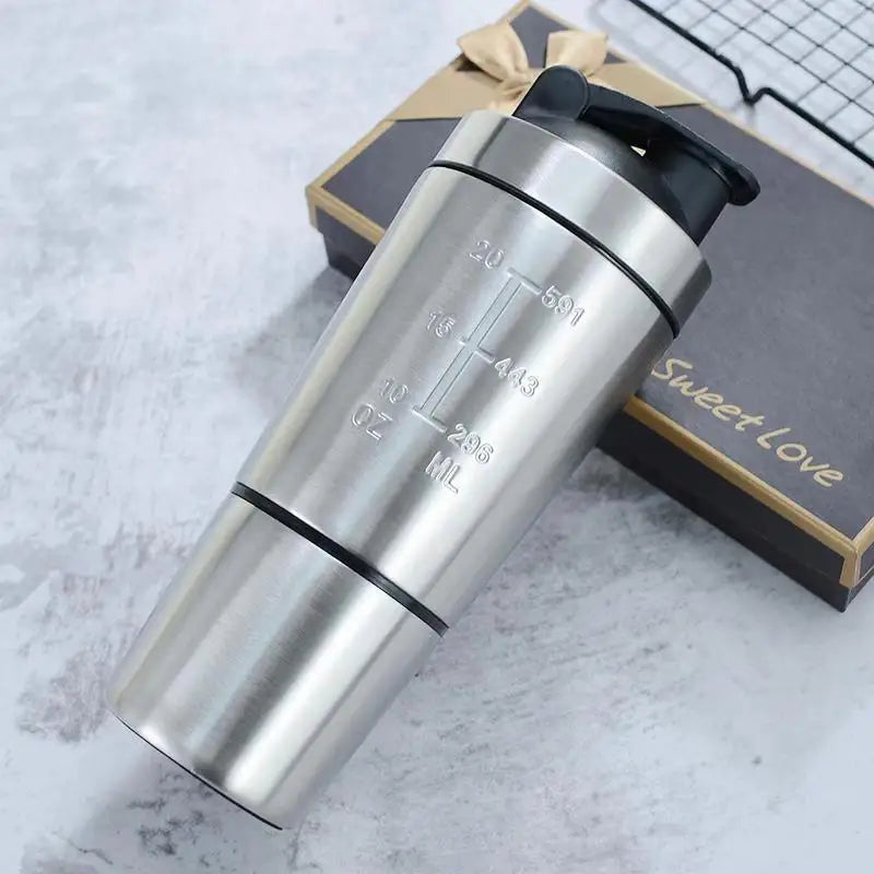 Stainless Steel Protein Shaker Cup TravelFriendly Fitness Mug DishwasherSafe BPAFree