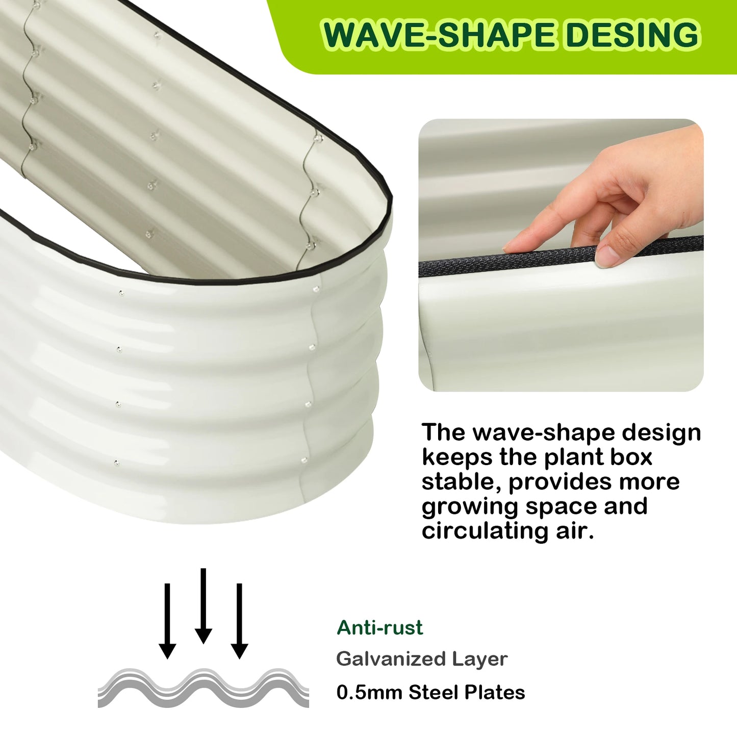 HiMISSH 2 Pack Premium Galvanized HeavyDuty Outdoor Raised GardenBedKit Planters