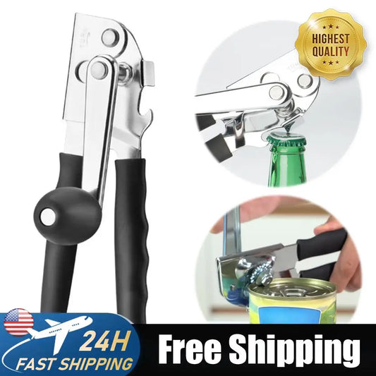Shunmaii Stainless Steel Can Opener And Bottle Opener Commercial Grade For Kitchen Restaurant And Picnic Use