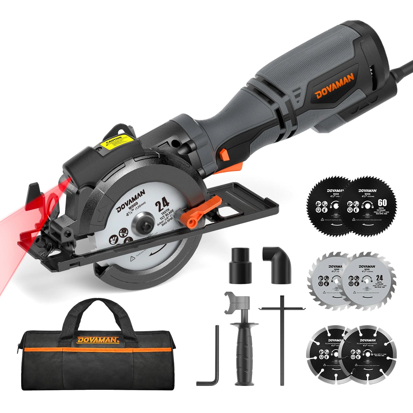 DOVAMAN 5.8A Circular Saw With Laser Guide And Six Blades